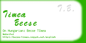 timea becse business card